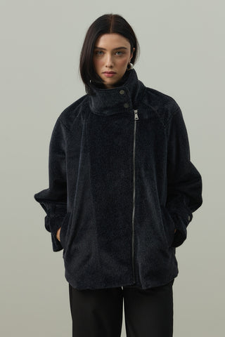 Oversize Biker Ceket Siyah