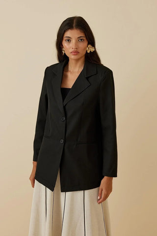 Oversize Blazer Jacket Black Black