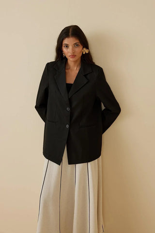 Oversize Blazer Jacket Black Black