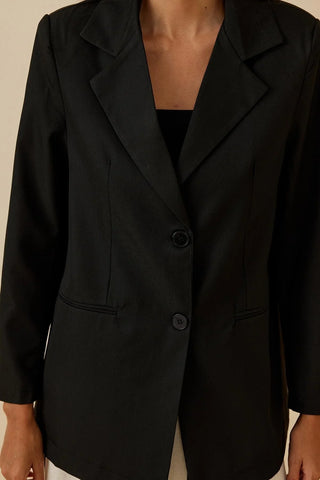 Oversize Blazer Jacket Black Black