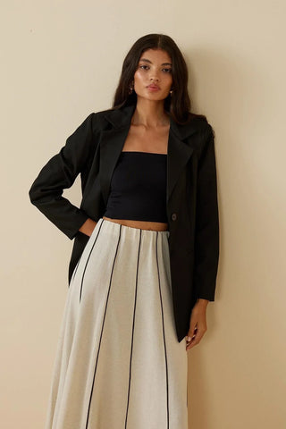 Oversize Blazer Jacket Black Black