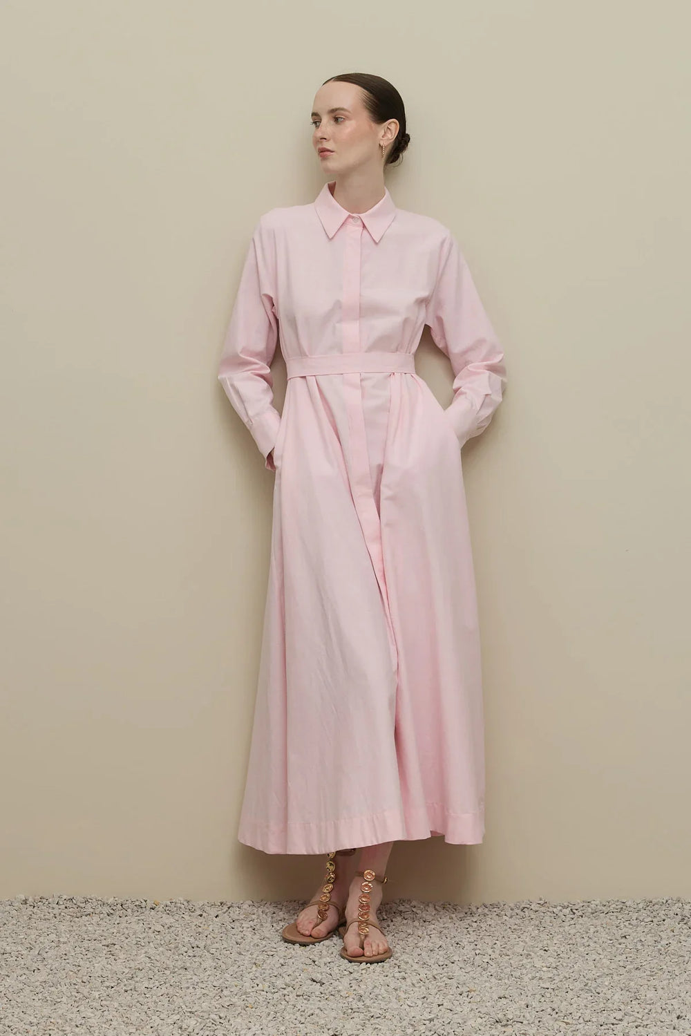 Oversize Shirt Dress Pink