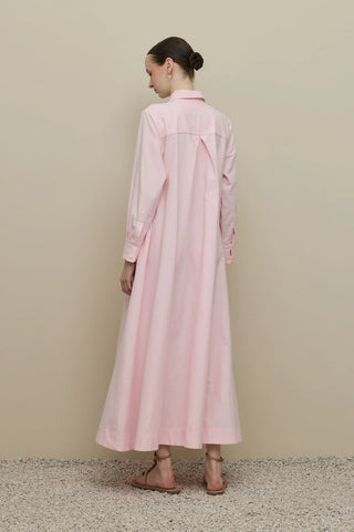 Oversize Gömlek Elbise Pembe