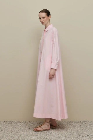 Oversize Gömlek Elbise Pembe