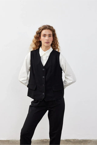Oversize Women's Vest Black