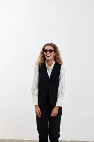 Oversize Women's Vest Black