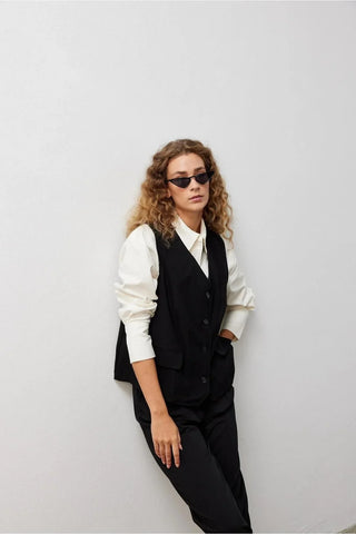 Oversize Women's Vest Black