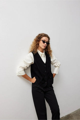 Oversize Women's Vest Black