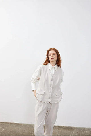 Oversize Women's Vest Stone
