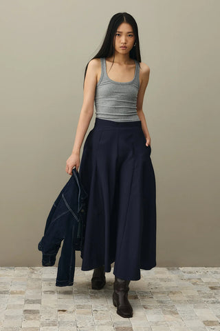 Oversize Kısa Denim Ceket Koyu Mavi
