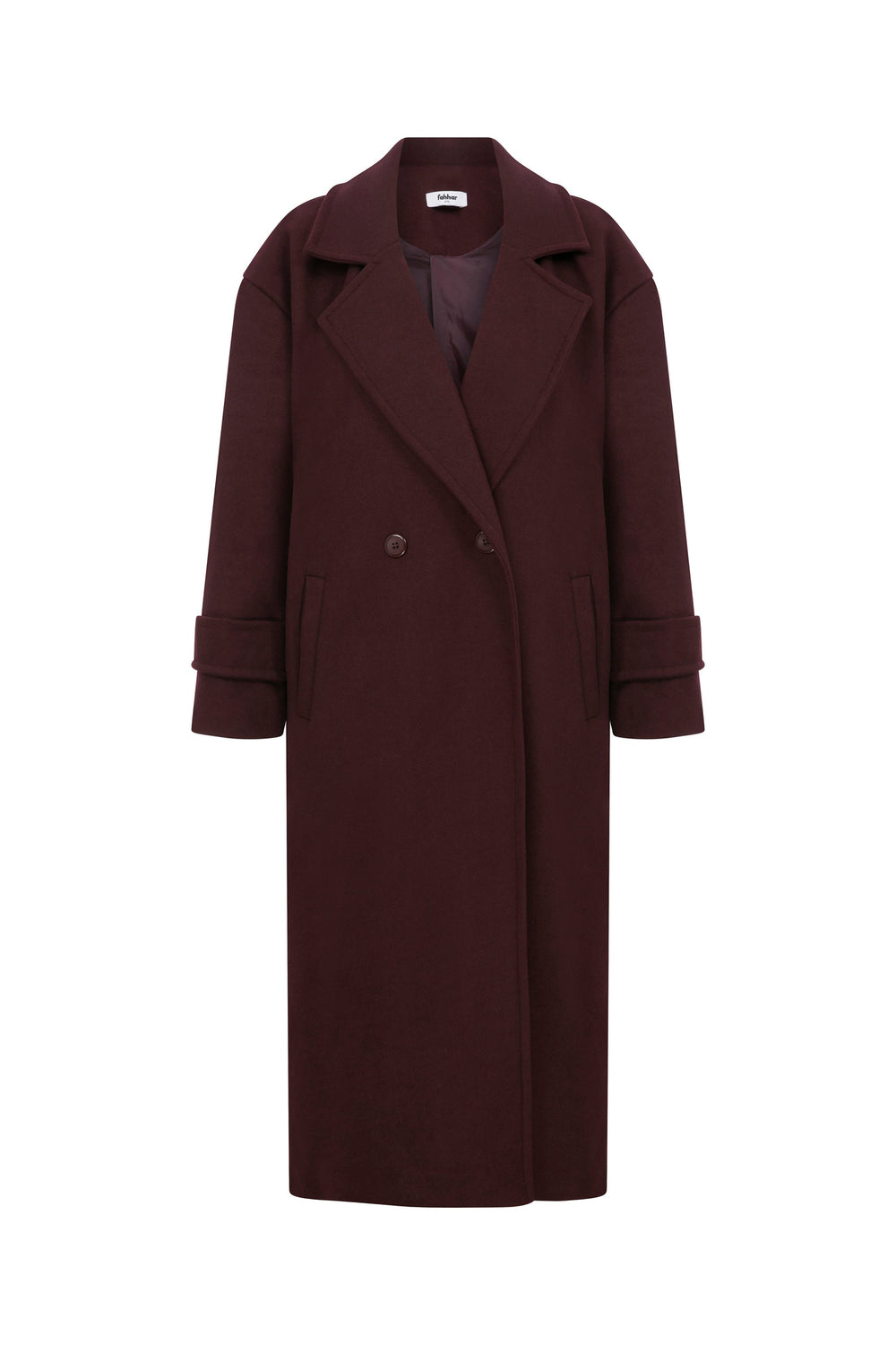 Oversize Double Breasted Coat Burgundy