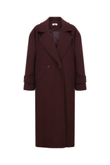 Oversize Kruvaze Kaban Bordo