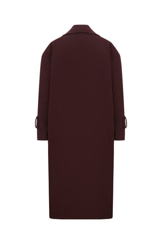 Oversize Kruvaze Kaban Bordo - Fahhar Design