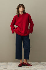 Oversize Örme Kazak Kırmızı