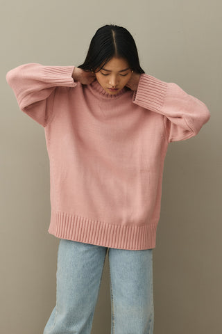 Oversize Örme Kazak Pembe