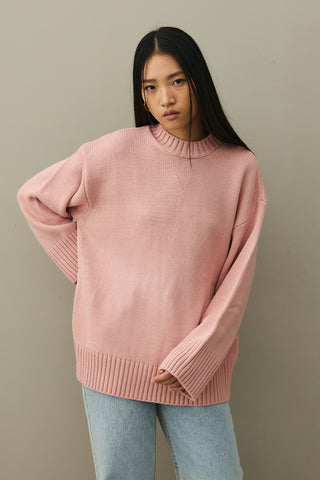 Oversize Örme Kazak Pembe