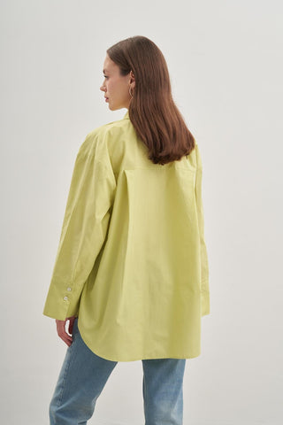 Oversize Poplin Gömlek Açık Yeşil - Fahhar Design
