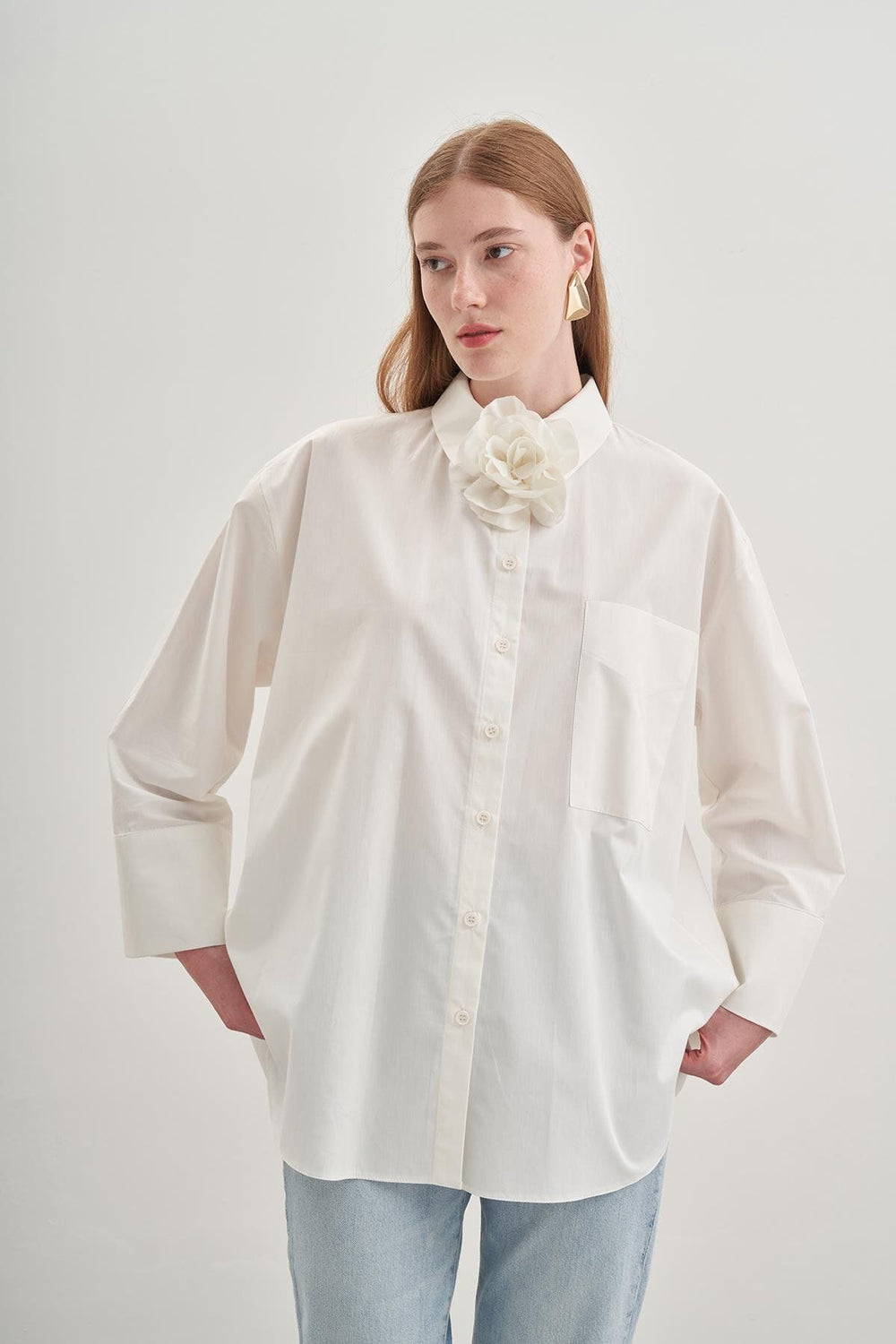 Oversize Poplin Shirt Ecru