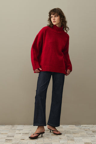 Oversize Mohair Sweater Red