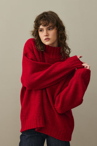 Oversize Mohair Sweater Red