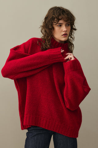 Oversize Mohair Sweater Red