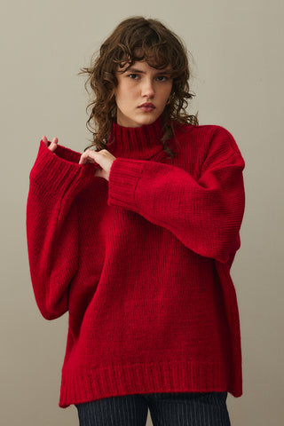 Oversize Mohair Sweater Red