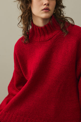 Oversize Mohair Sweater Red