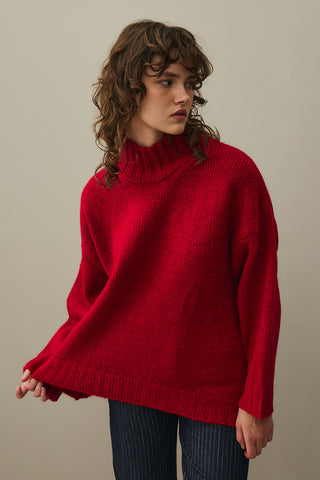 Oversize Mohair Sweater Red