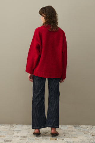 Oversize Mohair Sweater Red
