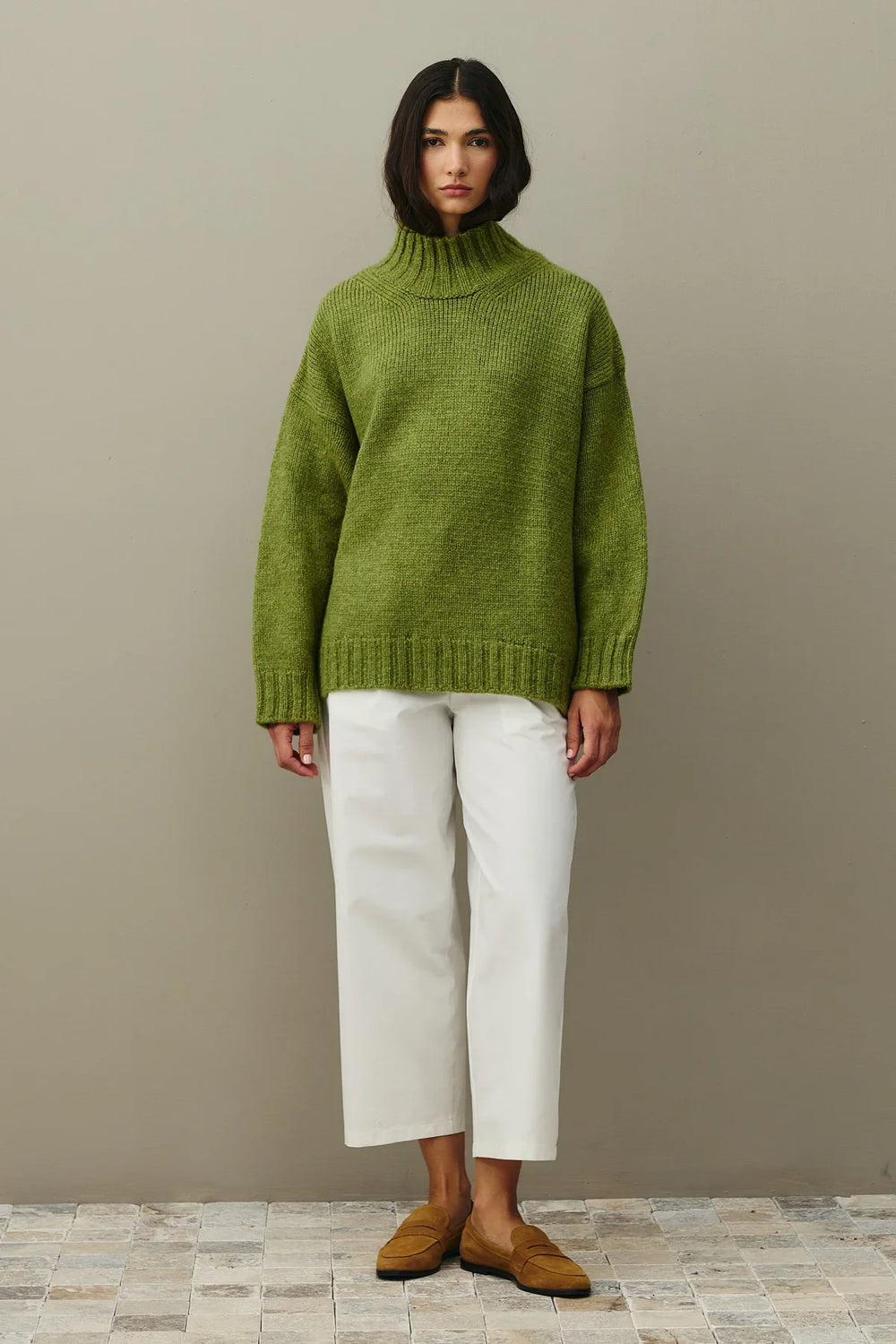 Oversize Mohair Sweater Oil Green