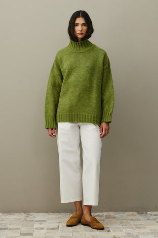 Oversize Mohair Sweater Oil Green