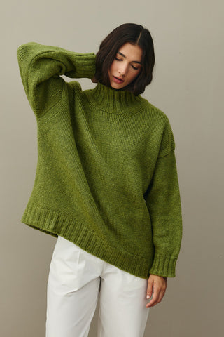 Oversize Mohair Sweater Oil Green