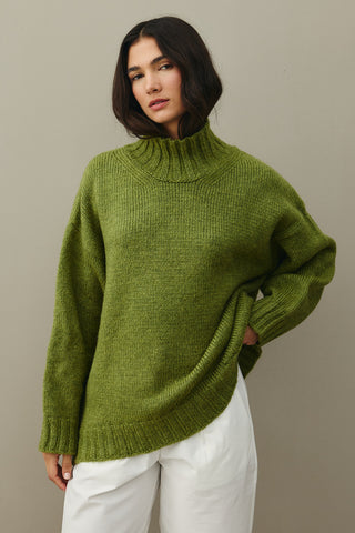 Oversize Mohair Sweater Oil Green