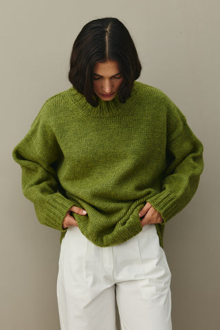 Oversize Mohair Sweater Oil Green