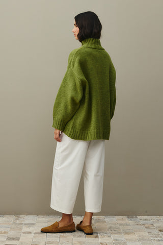 Oversize Mohair Sweater Oil Green