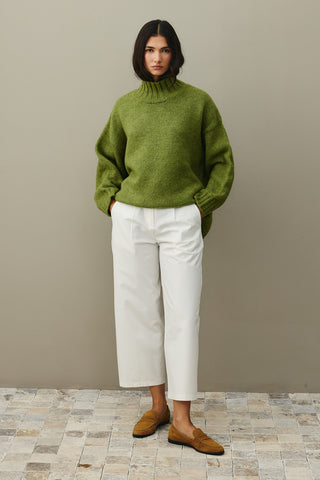 Oversize Mohair Sweater Oil Green