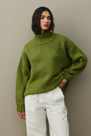 Oversize Mohair Sweater Oil Green