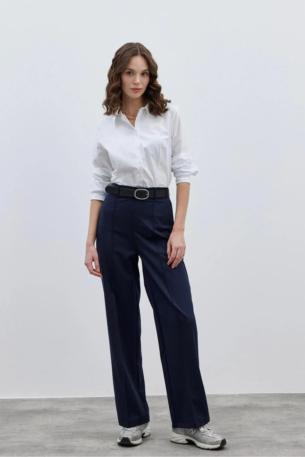 Palazzo Trousers Navy Blue