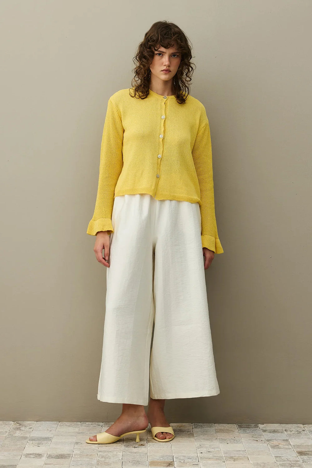 Cotton Cardigan Yellow