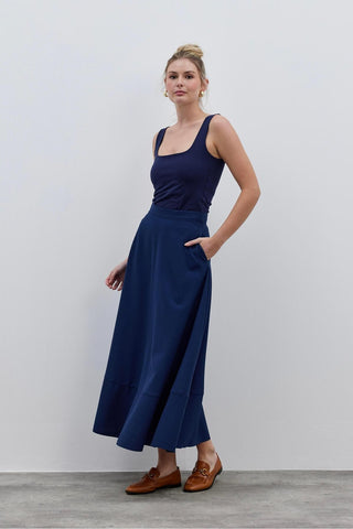 Parça Detaylı Etek Lacivert - Fahhar Design