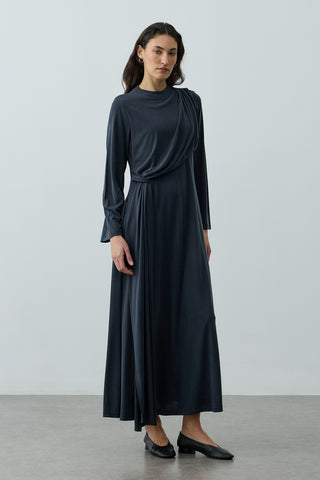 Parça Detaylı Modal Elbise Antrasit
