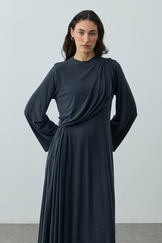 Parça Detaylı Modal Elbise Antrasit