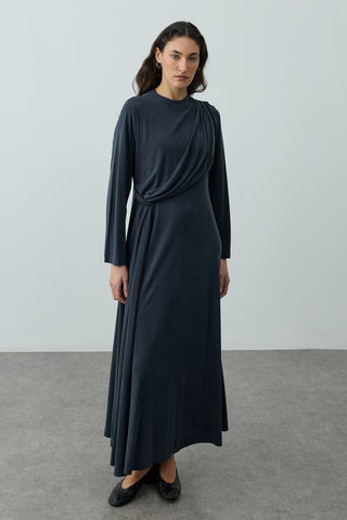 Parça Detaylı Modal Elbise Antrasit
