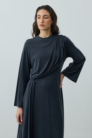 Parça Detaylı Modal Elbise Antrasit