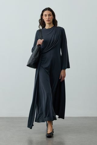 Parça Detaylı Modal Elbise Antrasit