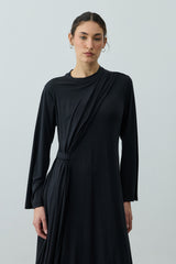 Parça Detaylı Modal Elbise Siyah