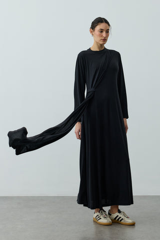 Parça Detaylı Modal Elbise Siyah