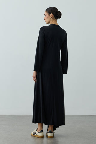 Parça Detaylı Modal Elbise Siyah