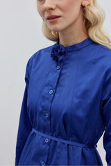 Parçalı Kadın Gömlek Koyu Mavi