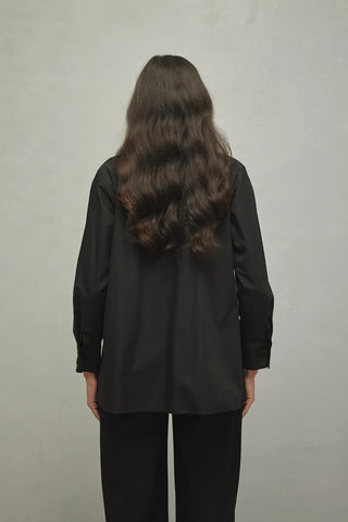 Pat Detaylı Gömlek Siyah - Fahhar Design
